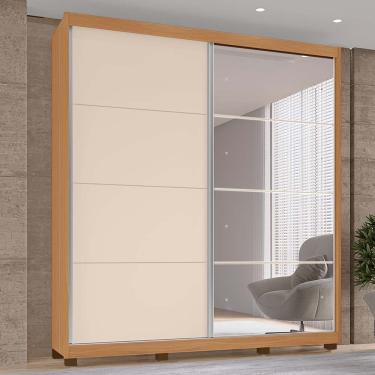 Imagem de Guarda-Roupas Rio 100% MDF Tuboarte 2 Portas de Correr 3 Gavetas c/ Kit de Espelho e Pés