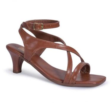 Imagem de Sandália Feminina Salto Fino Baixo Social Festa Moderna Confortável Vi