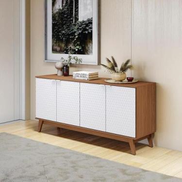 Imagem de Aparador Kappesberg 4 Portas 3d Canela-branco 180cm