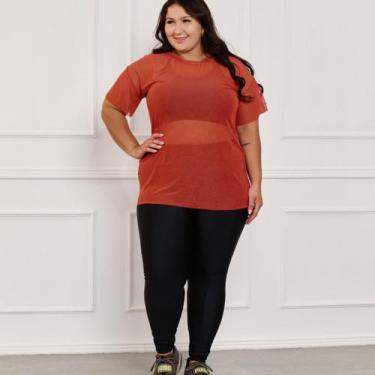 Imagem de BlusaTule Plus size Feminina Transparente Academia Fitness - Mariella,