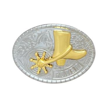 Imagem de Bota Rodeos Cowboy com fivela de cinto em liga leve com Golden Star Sh