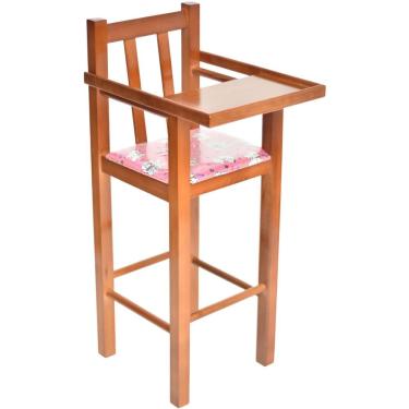 Imagem de Cadeira De Alimentação Refeiçaõ Infantil Em Madeira Maciça Assento Rosa
