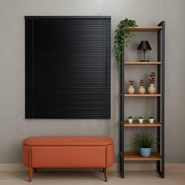 Imagem de Persiana Pronta - Persiana PVC Trilho Metálico 120larg x 140alt Preta