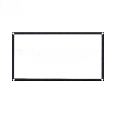 Imagem de Tela de projetor 16:9 branca anti-luz moldura preta de 84-150 polegadas com furo metal home theater(120 polegadas-1 und)