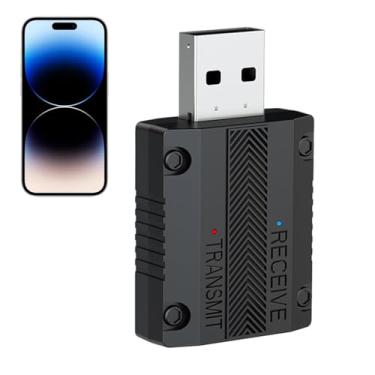 Imagem de Receptor transmissor de áudio sem fio, receptor de áudio para carro | Conversor de amplificador de áudio para carro | Baixa latência, adaptador sem fio, receptor plug and play para de som de streaming