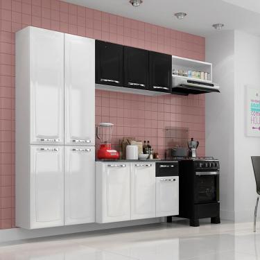 Imagem de Cozinha Completa Branca e Preta em 100% Aço 4 Peças Amanda