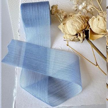 Imagem de Fita de organza transparente, fita de chiffon de 4,8 cm de largura, 5 metros/rolo para embrulho de presente, buquê de casamento, decoração de artesanato DIY - 1 rolo