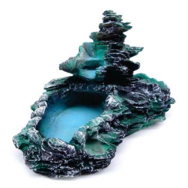 Imagem de Fonte Agua Cascata decorativa Laguinho tipo pedra Verde lunar bivolt -