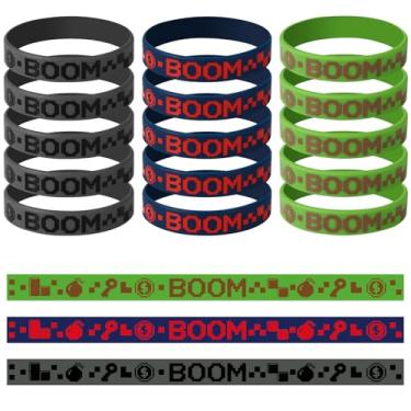 Imagem de 30un. Pulseiras Silicone Pixel, 3 Estilos Pulseiras Jogos Lembrancinhas de Festa Pulseira com Tema Estampa Pixel Decorações Aniversário Presentes para Sala Aula