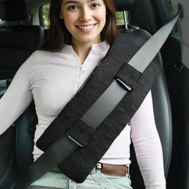 Imagem de BEYOUDO Almofada de cinto de segurança para mastectomia pós-cirurgia, (preto, grande)