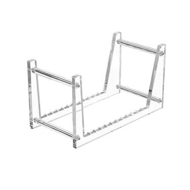 Imagem de Suporte para armazenamento de CDs Suporte de mesa multifuncional para discos vinil em acrílico aberto, porta-CDs e álbuns