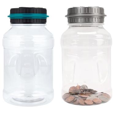 Imagem de Qiekaka Cofrinho digital para economizar dinheiro, cofrinho para adultos, pote de moedas com contador de moedas para contar economia. Contém dois bancos de moedas, para meninos, meninas e crianças