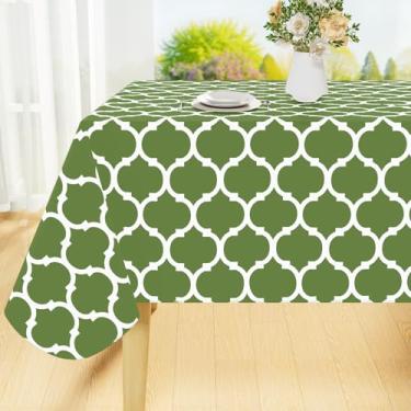Imagem de Smiry Toalha de mesa retangular, toalha de mesa de vinil impermeável com forro de flanela para mesas retangulares, toalhas de mesa de plástico à prova de derramamento para jantar, acampamento