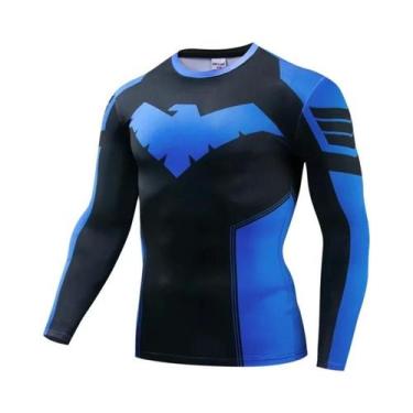 Imagem de Camiseta De Compressão Masculina De Manga Longa Com Estampa 3D Para Co