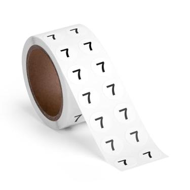 Imagem de 1000 adesivos número 7, 1,3 cm número sete etiquetas de pontos para organização, inventário, 1000/rolo