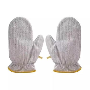 Imagem de Luvas de limpeza de fio de aço resistentes ao calor para cozinha, lavagem de louça, proteção de panela espessa, impermeável, reutilizável