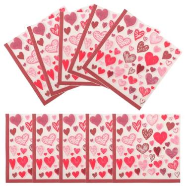 Imagem de FAVOMOTO Guardanapos de papel em forma de coração, guardanapos de mesa de festa de dia dos namorados, papel de jantar descartável decorativo para casamentos, aniversários e festivais