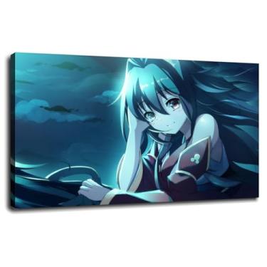 Imagem de Anime Wall Art Smiling Canvas Prints Girls Poster For Home Conjunto de 1 Decorações com Moldura 68.6 cm x 40.6 cm