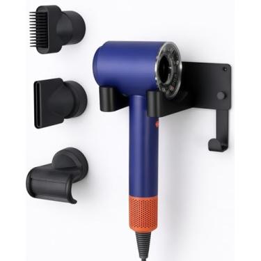 Imagem de Suporte para secador de cabelo, suporte de secador de cabelo, autoadesivo para secador de cabelo forDyson, suporte de alumínio para secador de cabelo, preto para banheiro, preto CHOCHOYAH