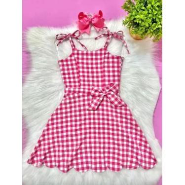 Imagem de Vestido Infantil Menina Mini Diva Tendência Xadrez Vichy - Isa Kids, 1