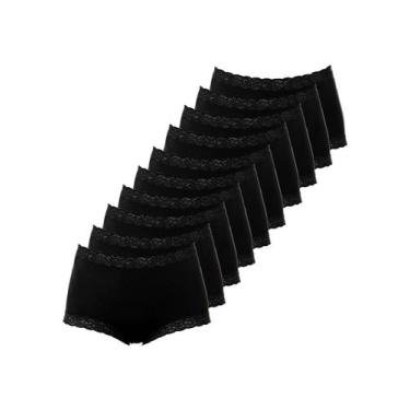 Imagem de Kit com 10 Calcinhas Alta Safira Demillus 57330, Preto, G