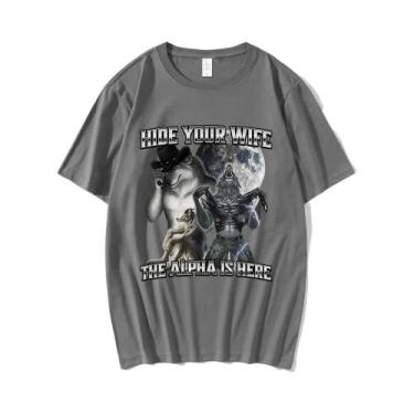 Imagem de Camiseta Engraçada De Meme De Lobo Para Homens E Mulheres, Esconde Sua