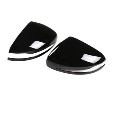Imagem de Tampa do espelho retrovisor da porta lateral de fibra de carbono capa guarnição adesivo acessórios do carro Compatível com benz g classe w463 2019-22 gle gls(Black)