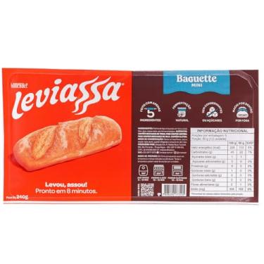 Imagem de Pão Mini Baguette Francesa Leviassa 240g Caixa com 20 unidades