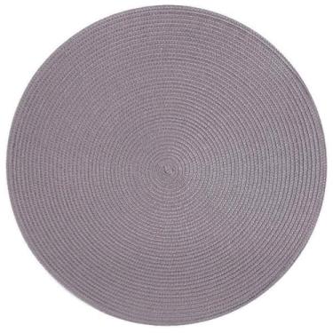 Imagem de Descanso De Prato Sousplat Redondo em Tecido Polipropileno Trançado Lilás 37,5 de cm de Diâmetro Design Elegante para Mesa de Jantar Panela Cozinha Proteção contra Calor e Arranhões