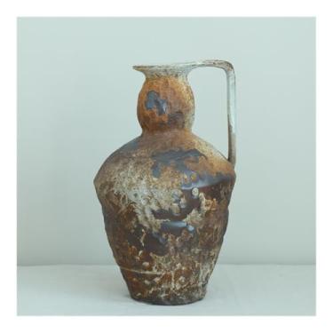 Imagem de Vaso de cerâmica vaso de grés arranjo de flores retrô feito à mão hotel ornamentos zen jarra vasos de flores (B)