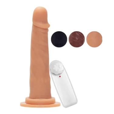 Imagem de Prótese Maciça Com Vibro E Ventosa 19,5 X 4Cm Brinquedo Adulto Dildo Consolo Grande VVN06 (CHOCOLATE)