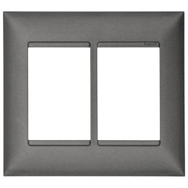 Imagem de Placa 4X4 3+3 Postos Pial Plus+ Legrand Alumínio 618516Al