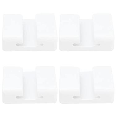 Imagem de 4 unidades Estante de Armazenamento Montada na Parede Sem Furaco Base Carregamento para Celular Suporte Porta Controle Remoto ABS Resistente Economiza