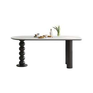 Imagem de Mesa de jantar retrô de madeira maciça, apartamento pequeno simples com uma extremidade, mesa de jantar redonda, mesa de bar, mesa de jogos, mesa de cozinha moderna