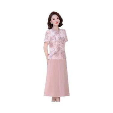 Imagem de Vestido Qipao Estampado Floral Estilo Chinês Elegante Slim Longo Roupa