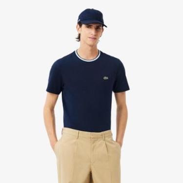 Imagem de Camiseta Lacoste de Algodão com Colarinho Canelado com Caimento Regular Masculina-Masculino
