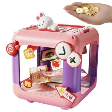 Imagem de Cofre Seguro para Crianças | Caixa de Dinheiro Grande Capacidade com Fechadura com Senha - Cofre para Economizar - Para Meninos Educação Precoce Presente Aniversário Páscoa Férias