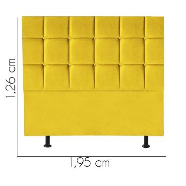 Imagem de Cabeceira Estofada Cama Box Casal King 195cm Espanha Suede Amarelo- Mabe Magazine