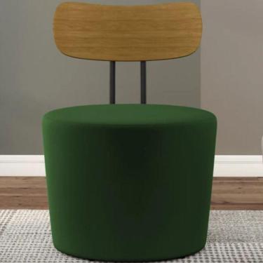 Imagem de Poltrona Eclipse Redonda Com Encosto De Madeira - élpis Móveis Verde