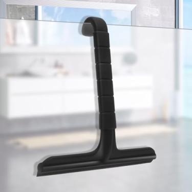 Imagem de Rodo de vidro de chuveiro ergonômico limpador de espelho de janela com design de gancho embutido, tudo uma peça para limpeza de banheiro, carro, janela, azulejo, parede