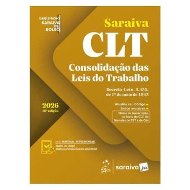 Imagem de Clt - Legislação Saraiva De Bolso - 16ª Edição 2026