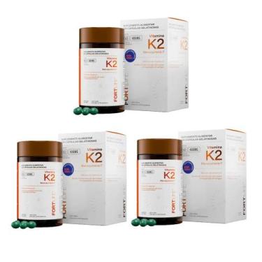 Imagem de Kit 3 Vitamina K2 Menaquinona-7 60 Cápsulas - Fortlife