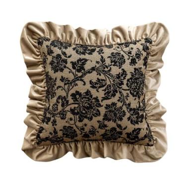 Imagem de Capa de travesseiro de pelúcia floral de luxo em estilo francês 45x45c