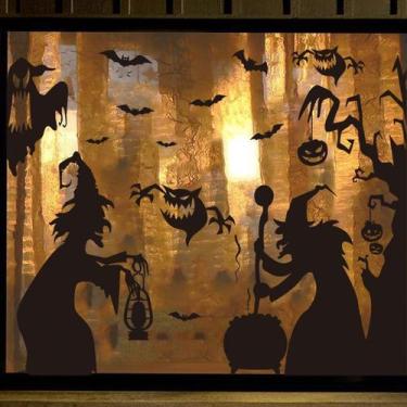 Imagem de Adesivos de parede Halloween Witch PVC Witch 30x90cm - yiweisai