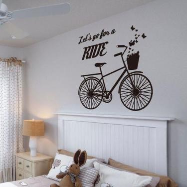 Imagem de Adesivo de parede Let's Go for a Ride Bicycle PVC 56x53cm - yiweisai