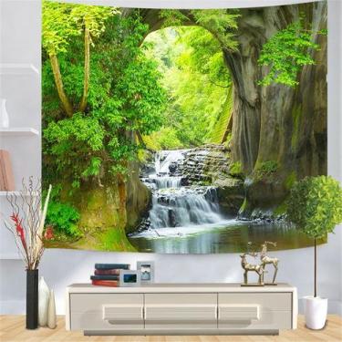 Imagem de Tapeçaria Waterfall Window View Wall Pendure 150cm x 130cm - yiweisai
