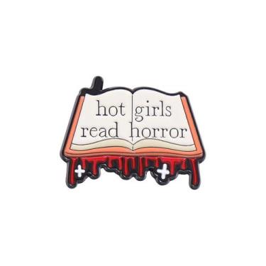 Imagem de Brooch Pins: livro de terror de Halloween Garotas gostosas leem terror