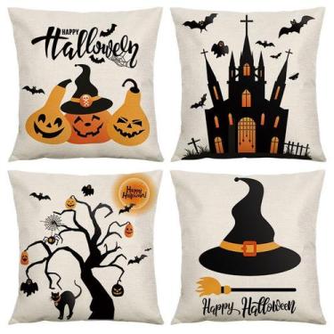 Imagem de Fronha de Halloween, abóbora e linho de bruxa 45x45cm - yiweisai