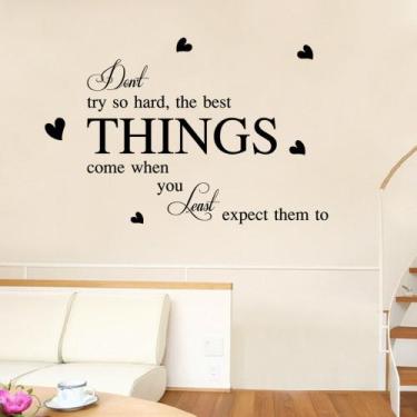 Imagem de Adesivos de parede Inspirational Don't Try So Hard PVC 58x34cm - yiwei