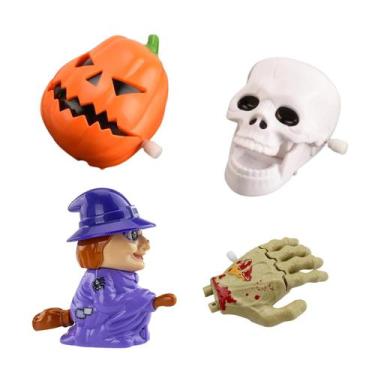 Imagem de Brinquedo mecânico de Halloween, 4 peças, desenho animado sem bateria,